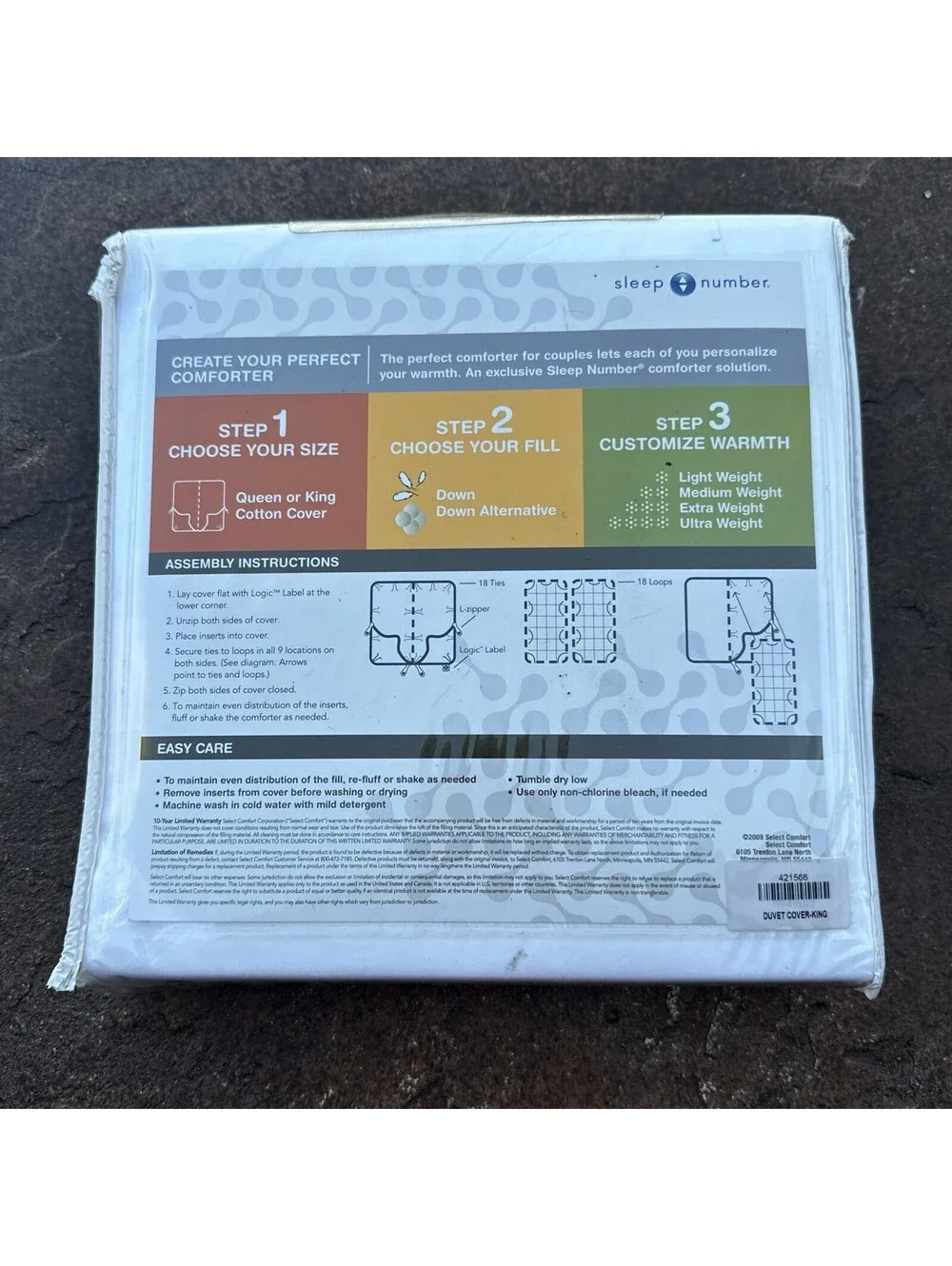 Sleep Number Create Your Perfect Comforter Cover Personalized Warmth King Size